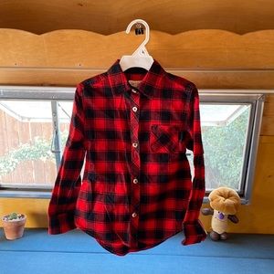 Girls red plaid shirt